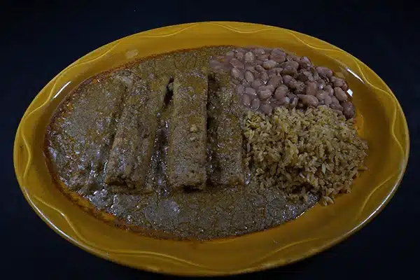 enchiladas with beans and rice