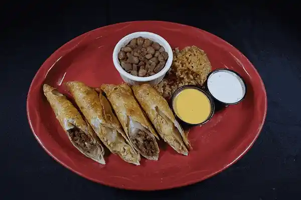 quesadilla with beans and sauces