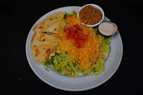 quesadilla salad with cheese and tomatoes