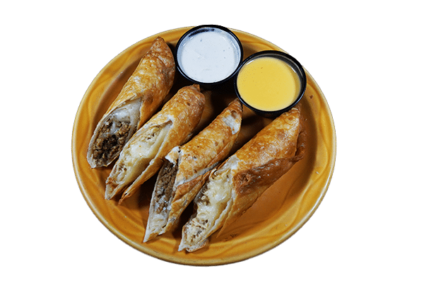 quesadilla rolls with cheese and white sauce
